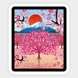 Japanese Sakura Tree Pink Flower Japan Cherry Blossom Sticker